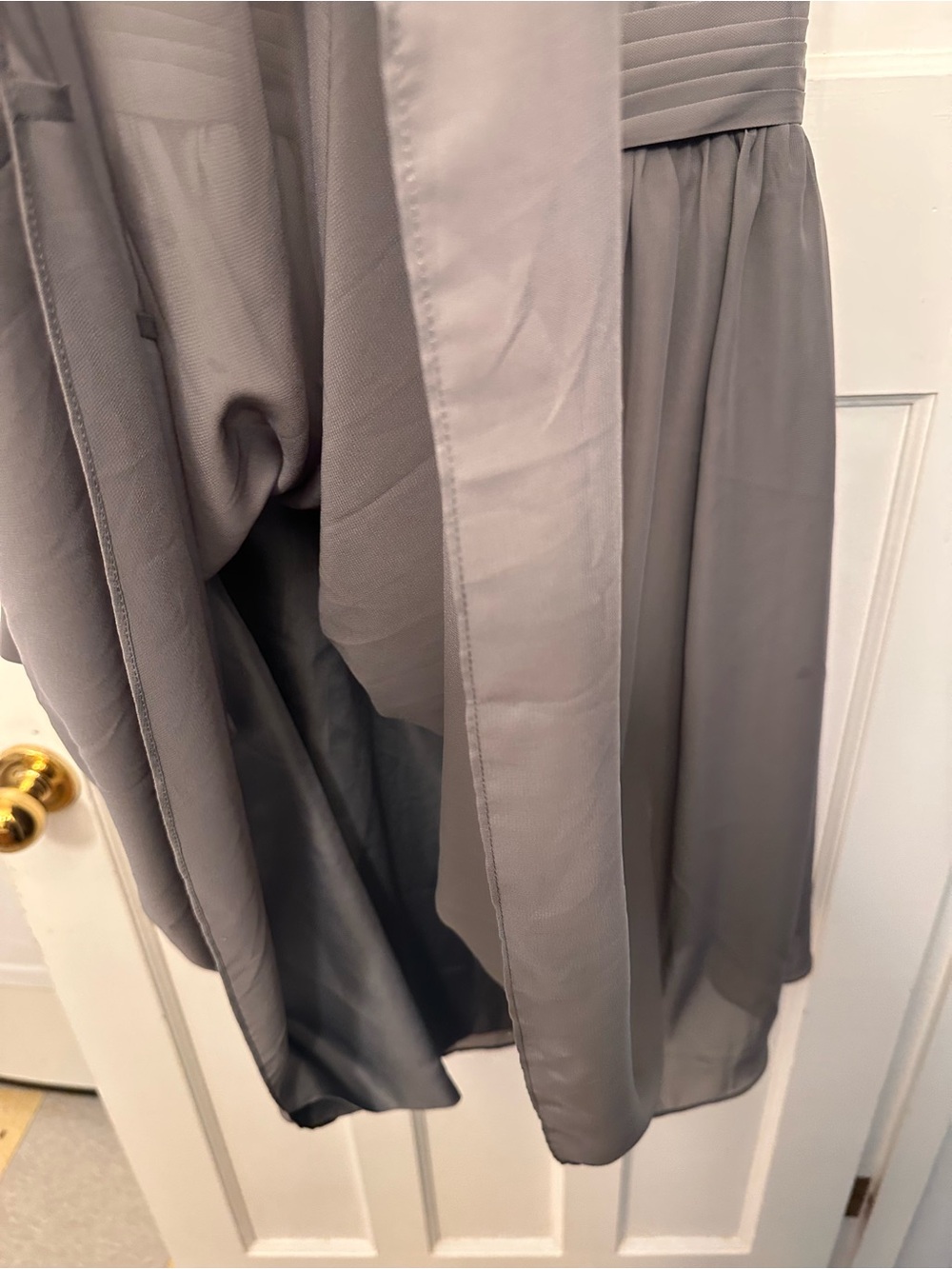 ⭐️ JJs House Small Gray Pleated Chiffon Midi Dress with Defined Waist - Picture 2 of 11